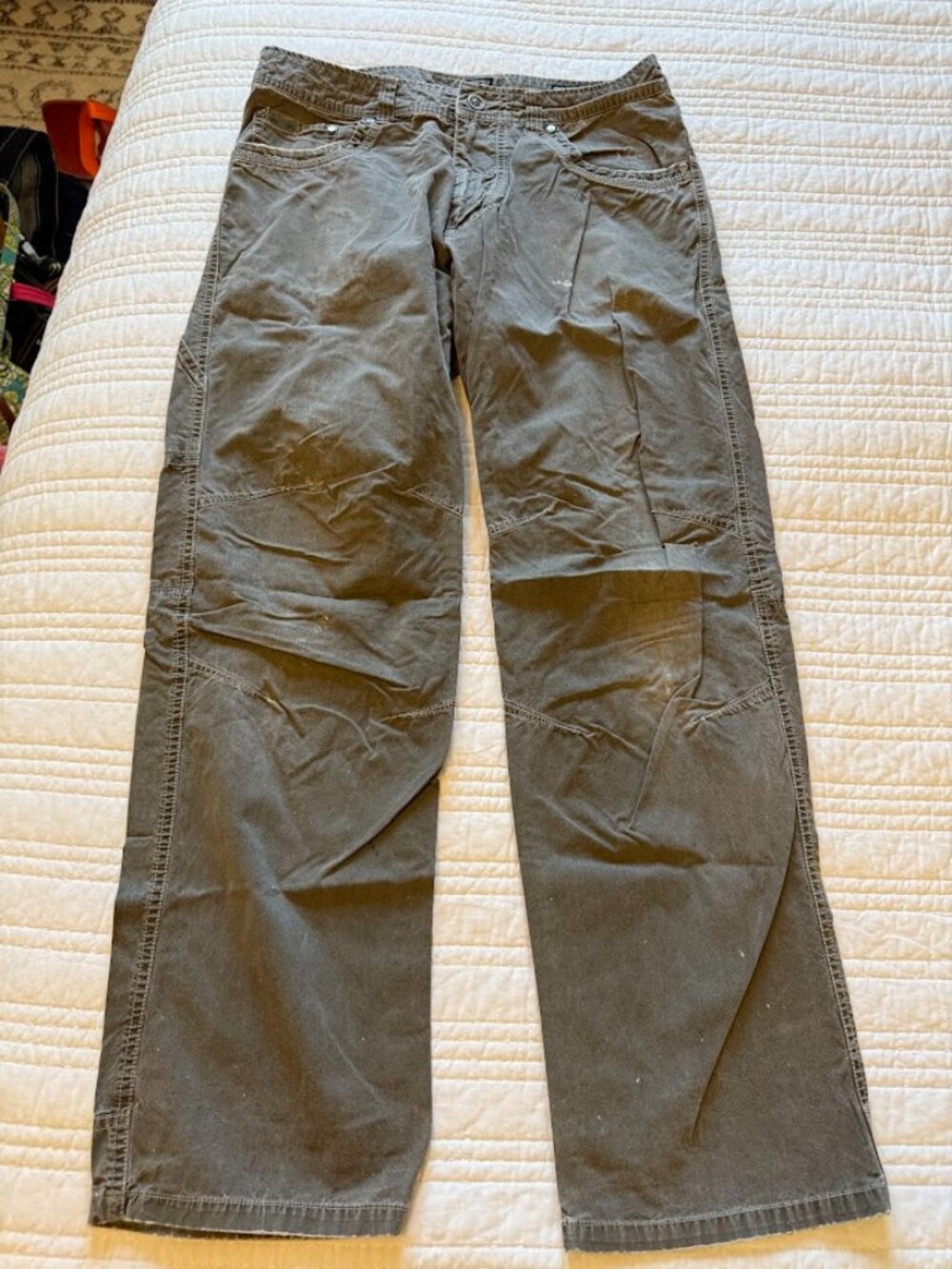 Mens KUHL Metal Tag Mountain Distressed Olive Cargo 32 x 32 Revolvr Vintage Pati